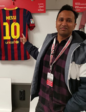 Mostafiz Chowdhury with Messi Shirt